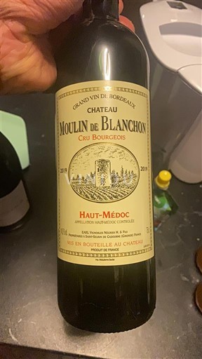 Bordéus Haut-Médoc Cru Bourgeois Château Moulin de Blanchon 2019