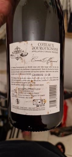 Bourgondië Bourgondische heuvels Comte de Ménard Niet-geïntegreerd