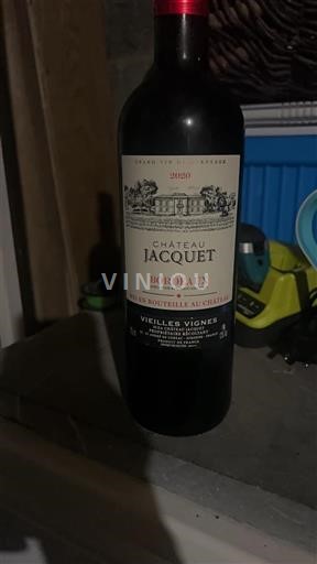 Vin Rouge sec Vieilles Vignes Château Jacquet 2020 France Bordeaux AOC