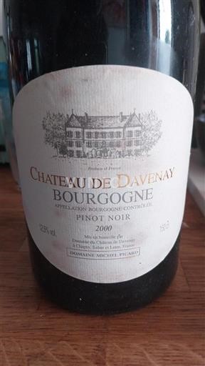 Burgundi Bourgogne Château Davenay 2000