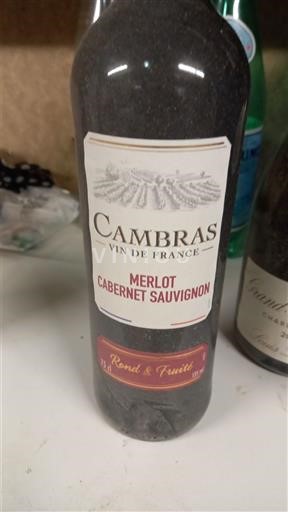 Vin Rouge sec Merlot Cabernet Sauvignon Cambras Non millésimé France Languedoc AOC