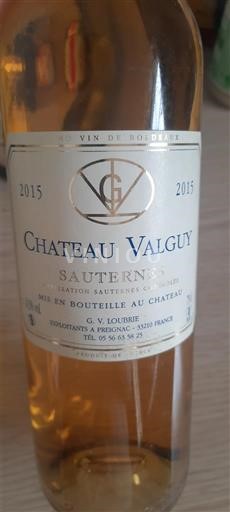 Bordéus Sauternes Château Valguy 2015