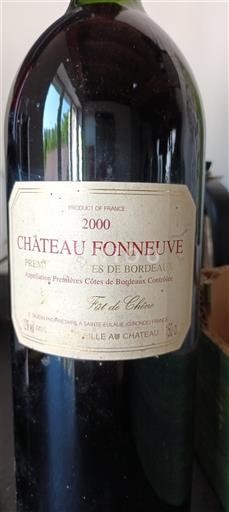Bordeaux Premières-côtes-de-bordeaux Château Fonneuve Fût de Chêne 2000