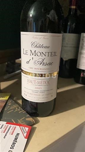 Bordeaux Haut-Médoc Cru Bourgeois Le Monteil Arsac 2005