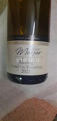 Vin Blanc sec Hubert Meyer 2021 France Alsace Alsace Grand Cru AOC Grand Cru