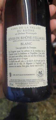 Rhône-dalen Côtes-du-Rhône-Villages Vinson Denis & Fils 2022