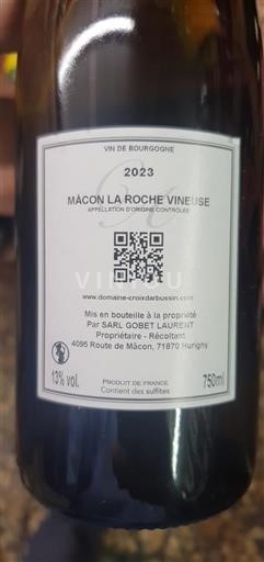 Borgogna Mâcon e Mâcon-Villages Domaine Croix Arbussin 2023
