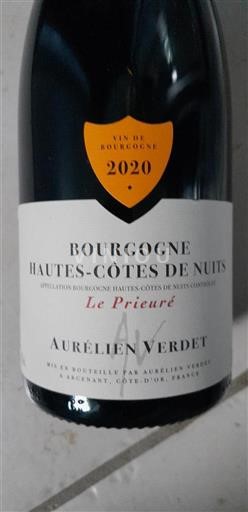 Vin Rouge sec Le Prieuré Aurélien Verdet 2020 France Bourgogne AOC