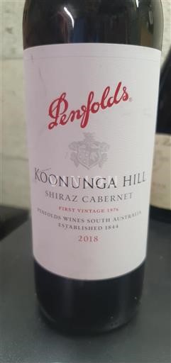 Južna Avstralija Ni doloceno Penfolds Koonunga Hill Shiraz Cabernet 2018