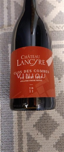 Languedoc Pic-saint-loup Château Lancyre Clos des Combes 2022
