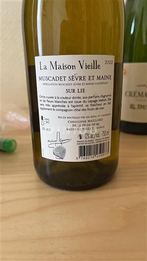 Loirevallei Muscadet-Sèvre-et-Maine La Maison Vieille Sur Lie 2022