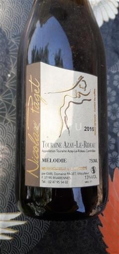 Loiretal Touraine-Azay-le-Rideau Domaine Paget Mélodie 2010