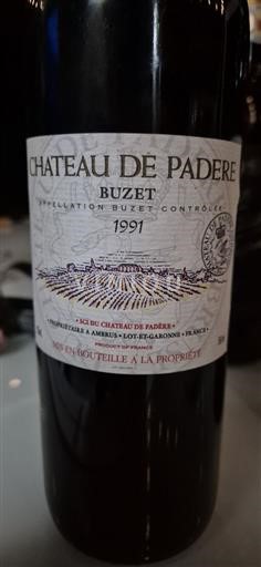 Sudoeste Buzet Château Padère 1991