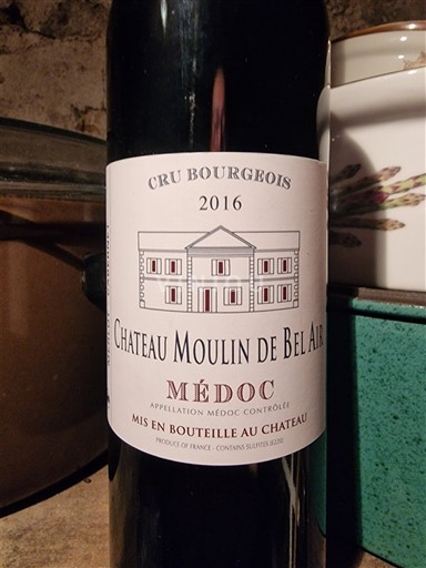 Bordeaux Médoc Cru Bourgeois Château Moulin de Bel-Air 2016
