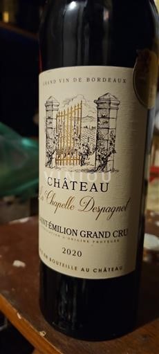 Bordeaux Saint-Émilion Grand Cru Grand Cru Château La Chapelle Despagnet 2020