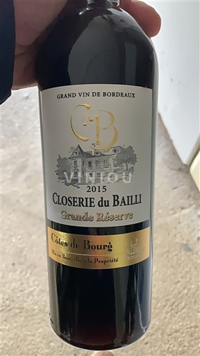 Bordeaux Côtes-de-bourg Closerie du Bailli Grande Réserve 2015