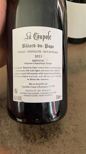 Languedoc og Roussillon Pays d'Oc La Coupole Bâtard-du-Pape 2023