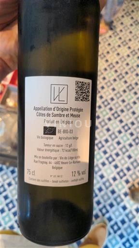 Wallonie Côtes de Sambre et Meuse Vin de Liège 2022