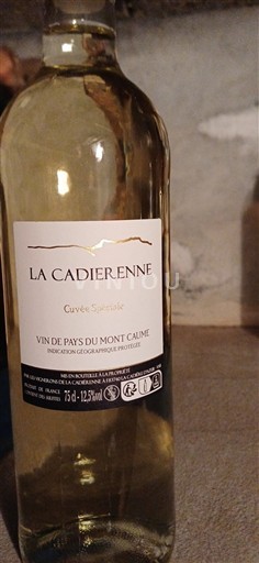 Вина Blanc sec Cuvée Speciale La Cadierenne Non millésimé Франція Прованс, низька долина Рони, Корсика Мон-Коум IGP