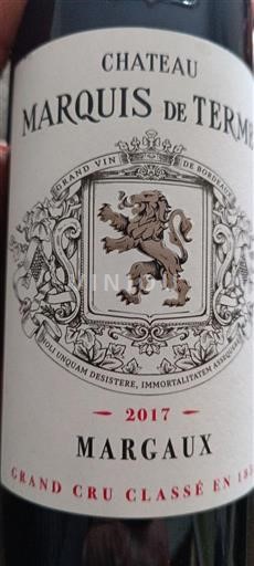 Bordeaux Margaux Grand Cru Château Marquis de Terme 2017