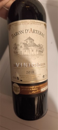 Bordeaux Montagne-saint-émilion Baron Arterac 2018