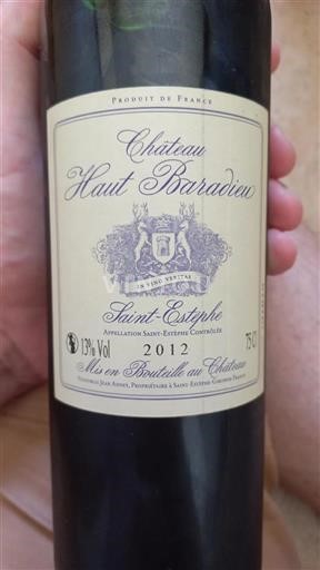 Bordeaux Saint-Estèphe Château Haut Baradieu 2012
