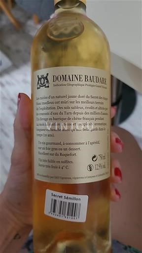 Südwestfrankreich Coteaux und Terrassen von Montauban Domaine Baudare Secret Sémillon 2018