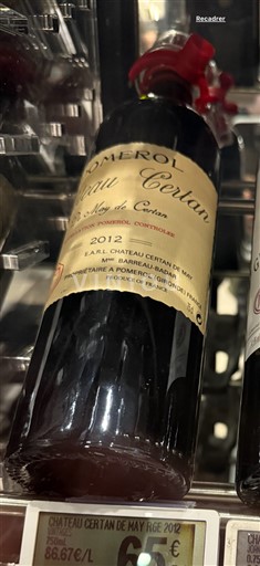 Bordeaux Pomerol Château Certan de May 2012