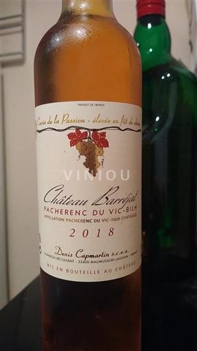 Sudoeste Pacherenc-du-vic-bilh Château Barréjat de la Passion 2018