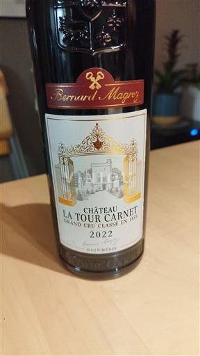 Vin Rouge sec La Tour Carnet 2022 France Bordeaux Haut-Médoc AOC