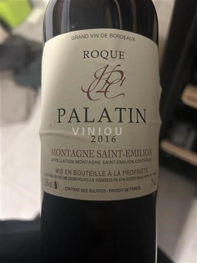 Bordeaux Montagne-saint-émilion Château Roques Palatin 2016