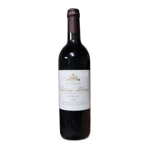 Vin Rouge sec Château Pibran 2003 France Bordeaux Pauillac AOC Cru Bourgeois
