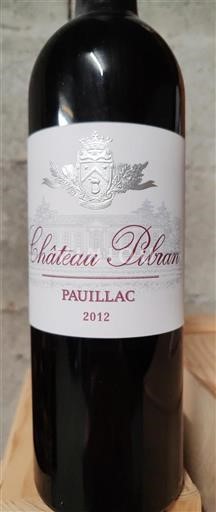 Bordéus Pauillac Grand Cru Château Pibran 2012