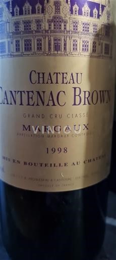 Bordeaux Margaux Grand Cru Cantenac Brown 1998