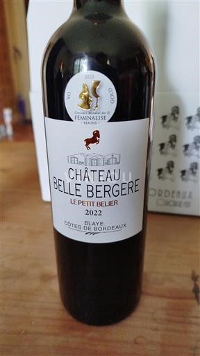 Bordéus Blaye-Côtes-de-Bordéus Château Belle Bergère Le Petit Belier 2022