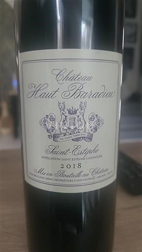 Bordo Сен-Тестеф Château Haut Baradieu 2018