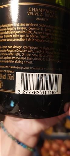 Champagne Veuve A. Devaux Augusta Icke årgångsbetecknad