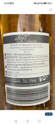 Thung lũng Rhône Muscat-de-beaumes-de-venise Les Balmettes 2016