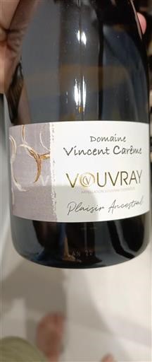 Dolina Loare Vouvray Domaine Vincent Carême Plaisir Ancestral 2022