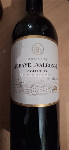 Roussillon Collioure Domaine Abbaye de Valbonne 2008