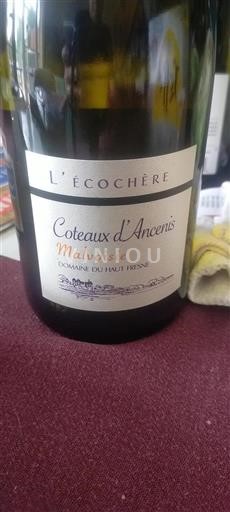 Thung lũng sông Loire Coteaux-d'ancenis Domaine Haut Fresne L'écochère 2023