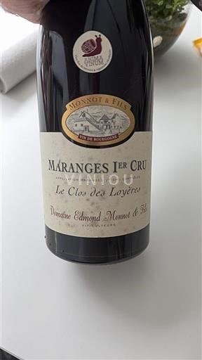 Borgonha Maranges Premier Cru Domaine Edmond Monnot et Fils Le Clos des Loy%c3%a8res 2019