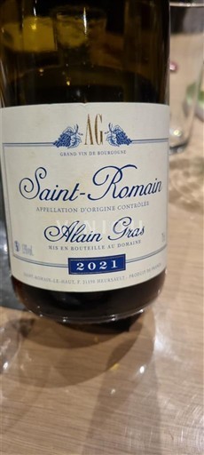 Bourgogne Saint-Romain Alain Gras 2021