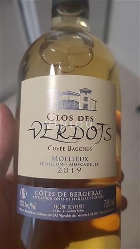 Jihozápad Côtes-de-bergerac Clos des Verdots Bacchus 2019