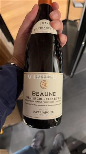 Vin Rouge sec Clos du Roi Patriarche 2017 France Bourgogne Beaune AOC Premier Cru
