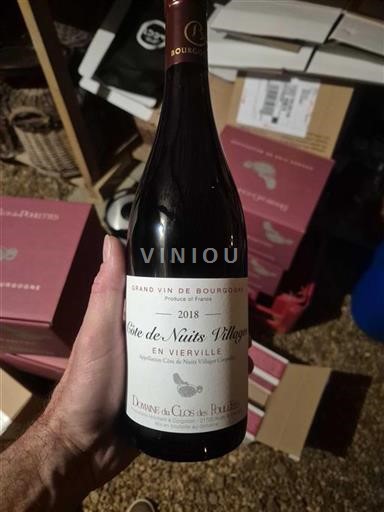 Burgundi Côte de Nuits -kylät Domaine Clos des Poulettes En Vierville 2018