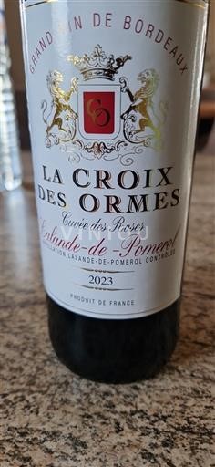 Bordeaux Lalande-de-pomerol La Croix des Ormes des Roses 2023