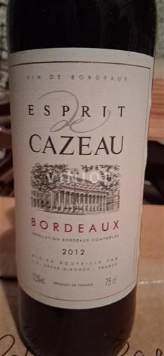 Bordeaux Esprit de Cazeau 2012