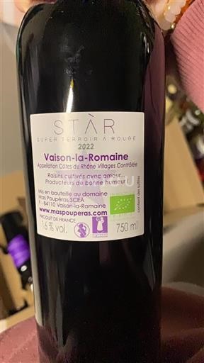 Valle del Rodano Côtes-du-rhône-villages Mas Pouperas Stàr 2022