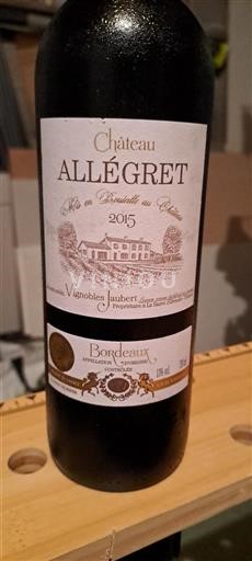 Burdeos Bordeaux Château Allégret 2015